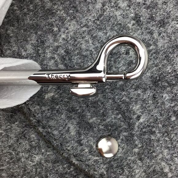 Theory Whitney Crossbody Bag in Gray Wool/ Green Suede- NEW - Picture 16 of 16